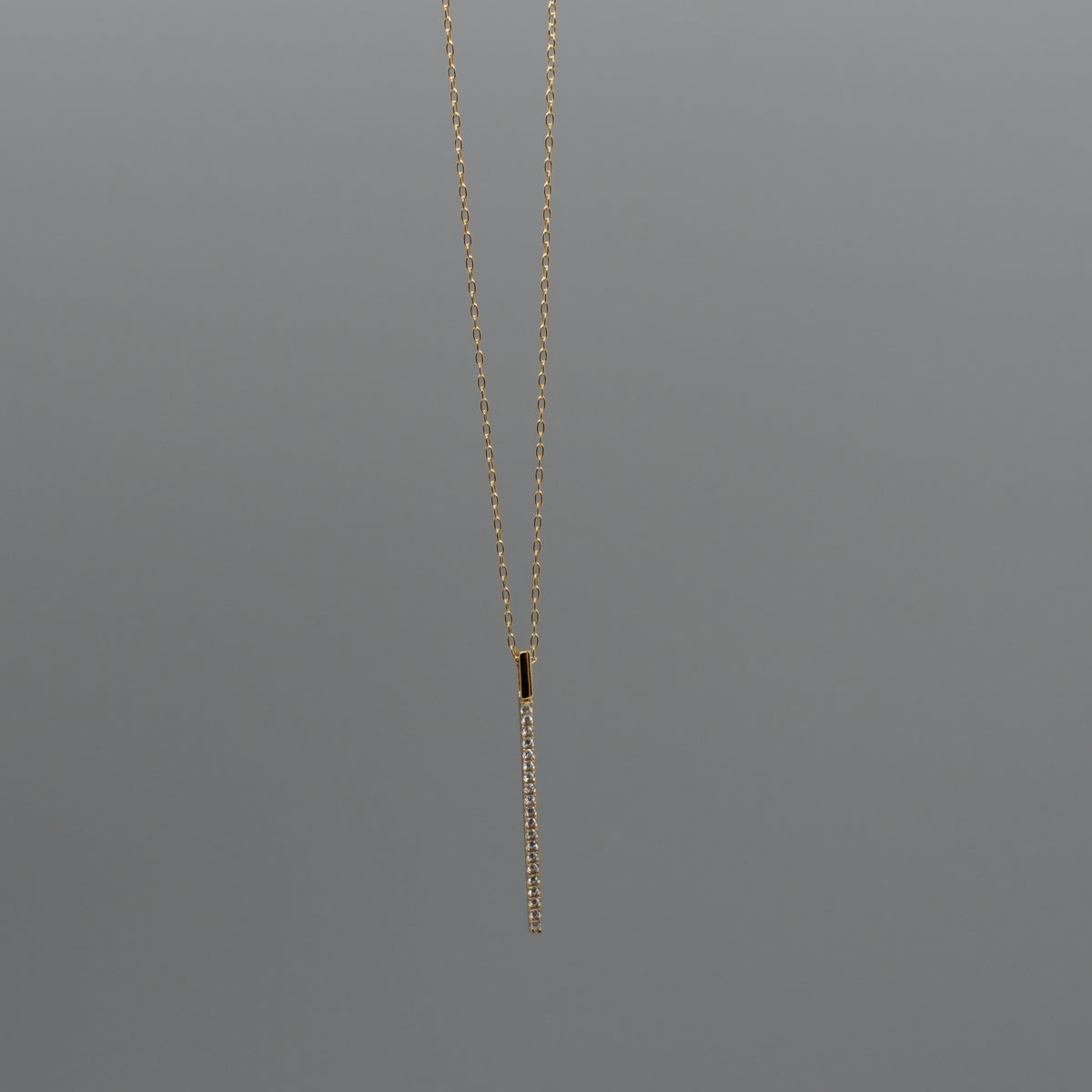 Vertical CZ Bar Necklace