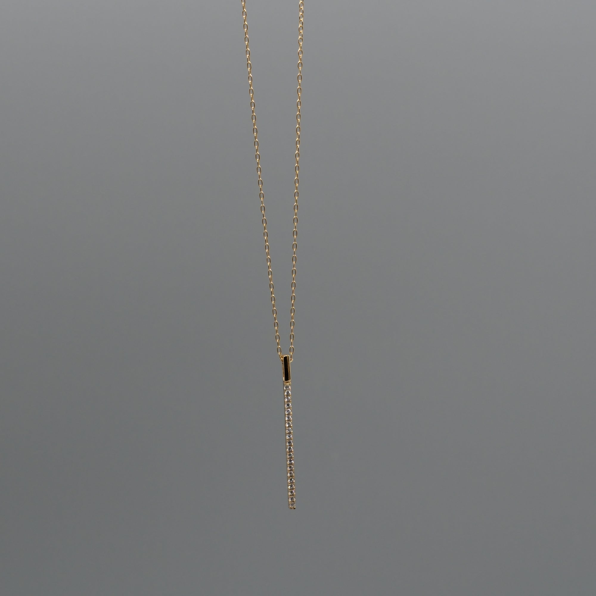 Vertical CZ Bar Necklace
