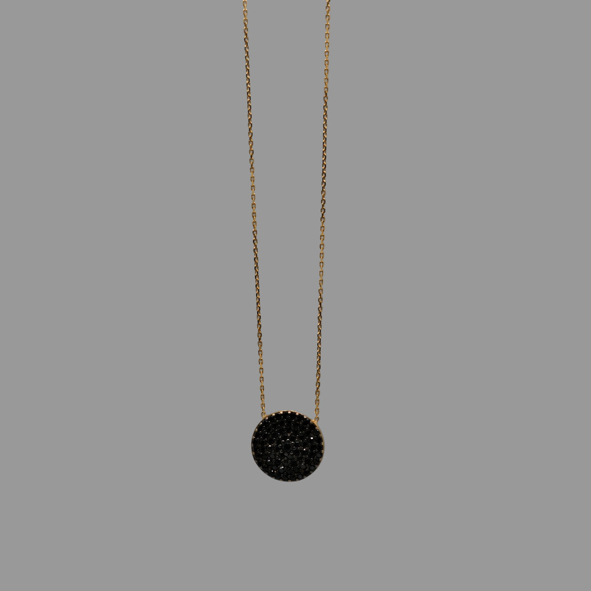 Large Pave Round Necklace
