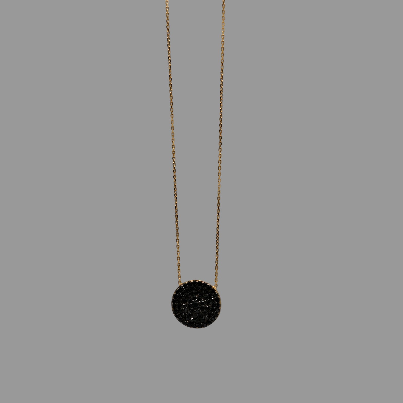 Large Pave Round Necklace