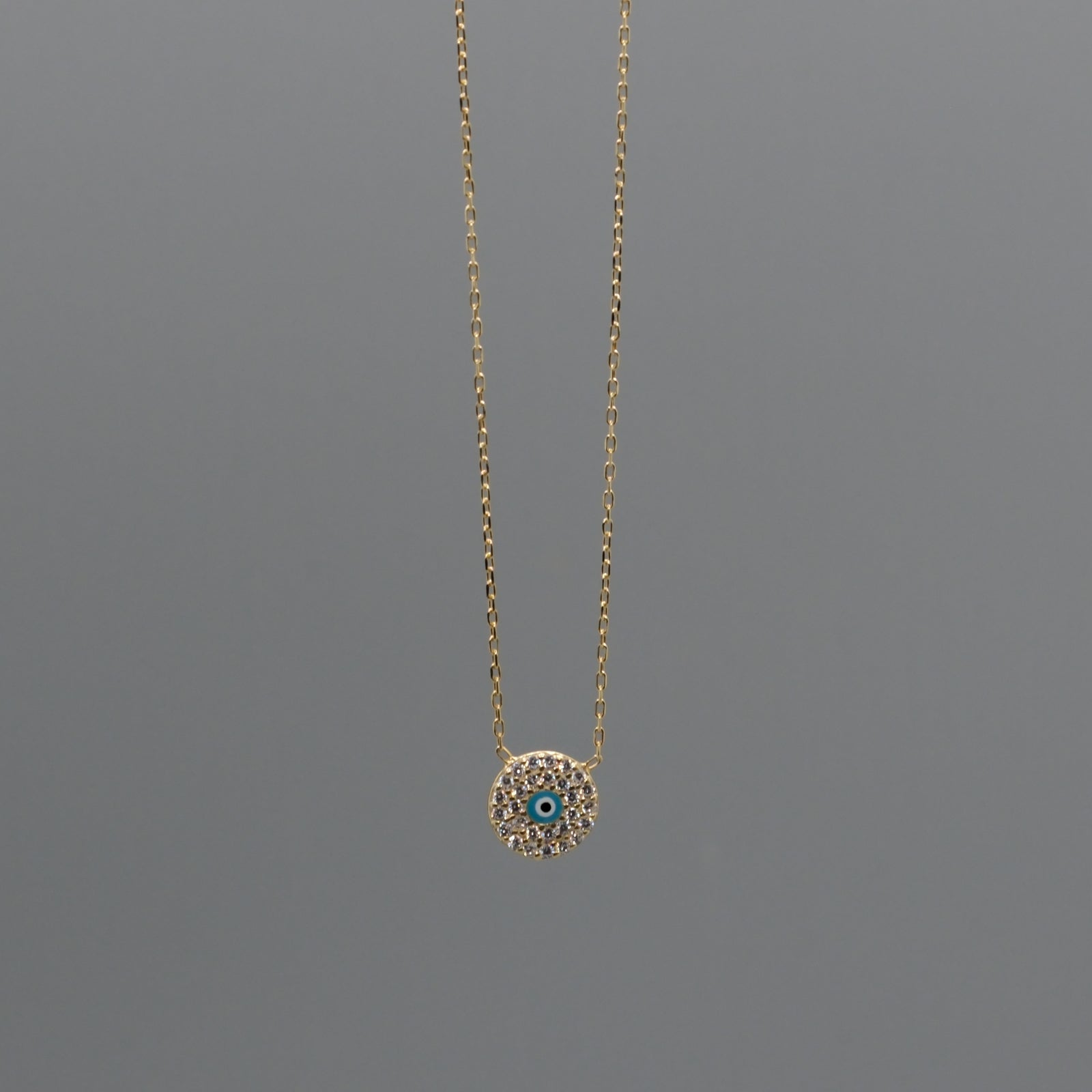 round evil eye necklace