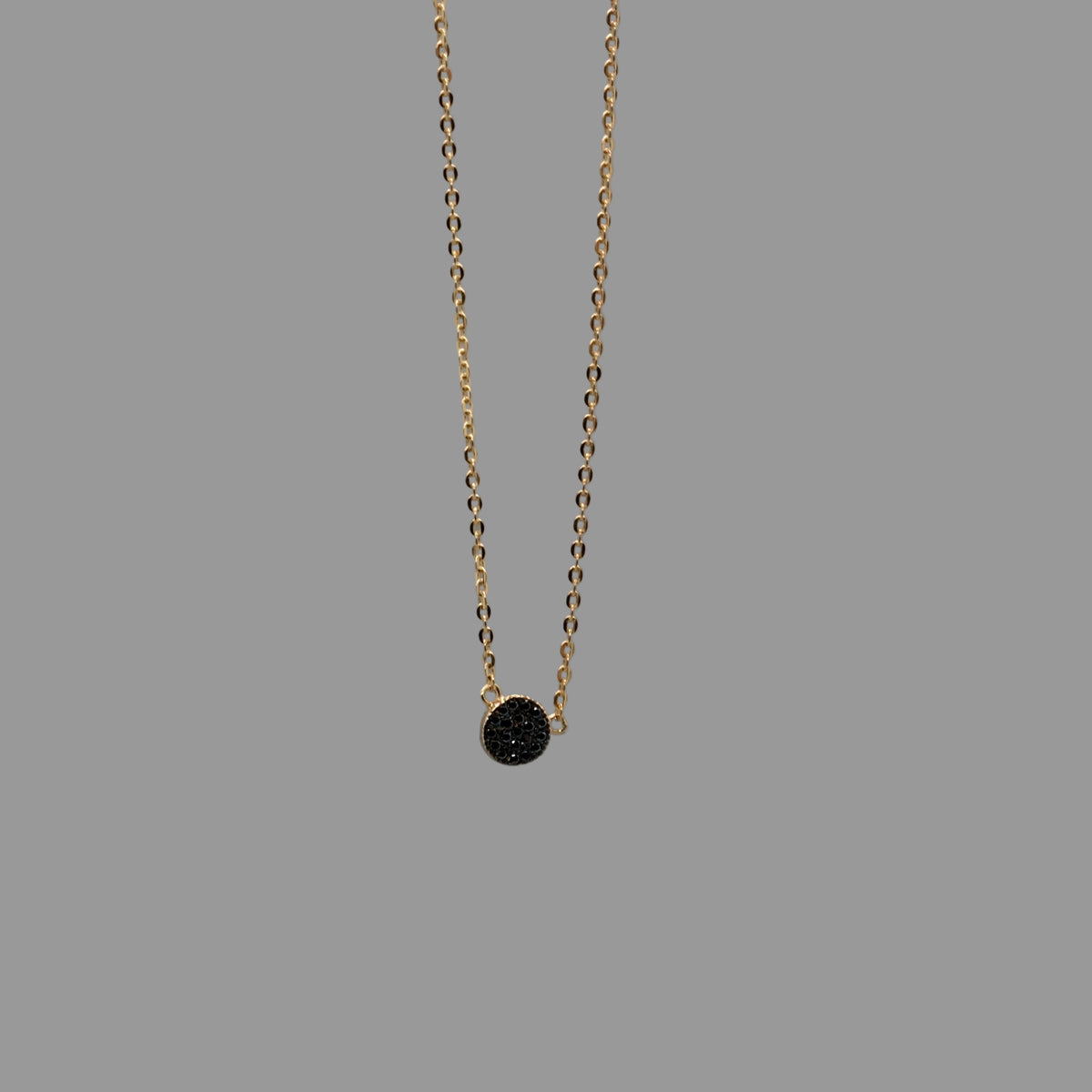 mini round pave necklace
