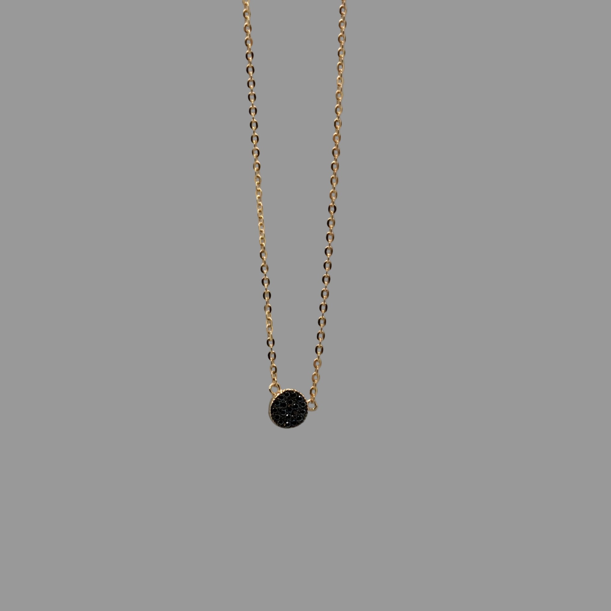 mini round pave necklace