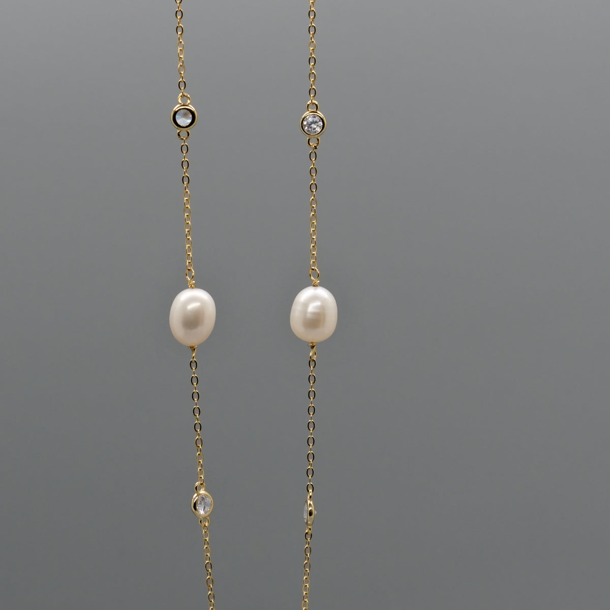 Pearl sparkle station necklace