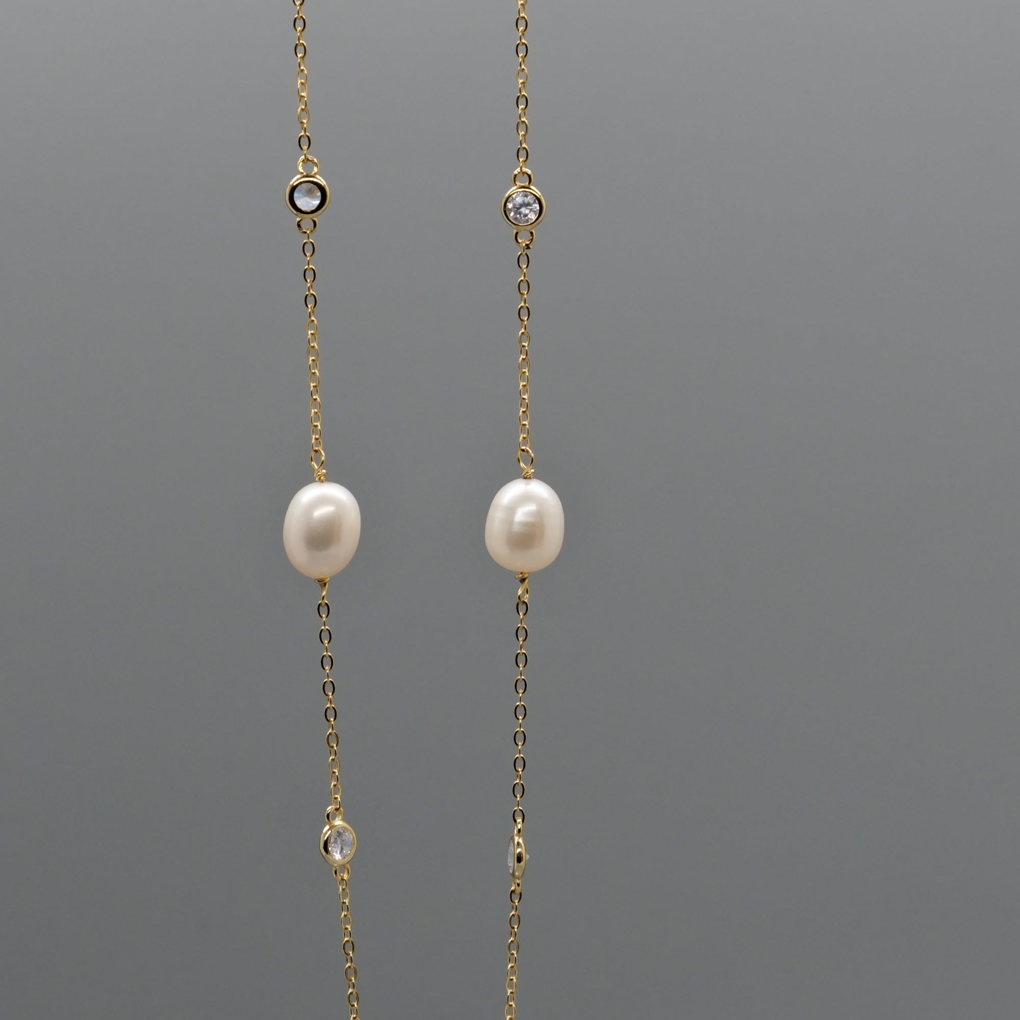 Pearl sparkle station necklace