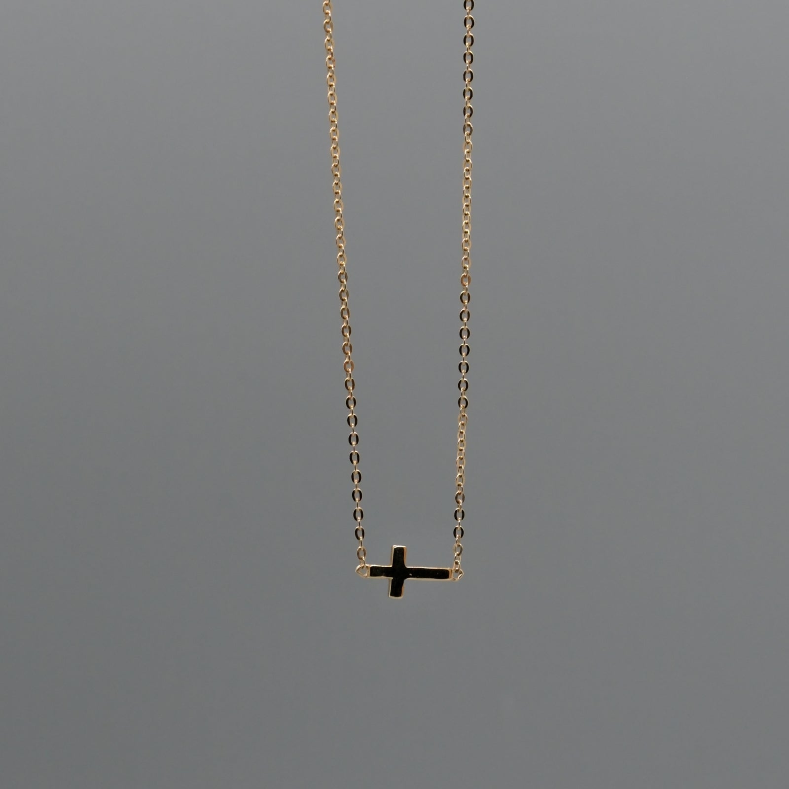 Mini Sideway Cross Necklace