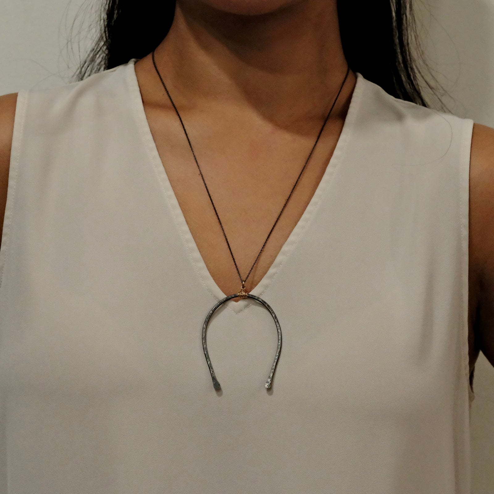 large ox horseshoe necklace