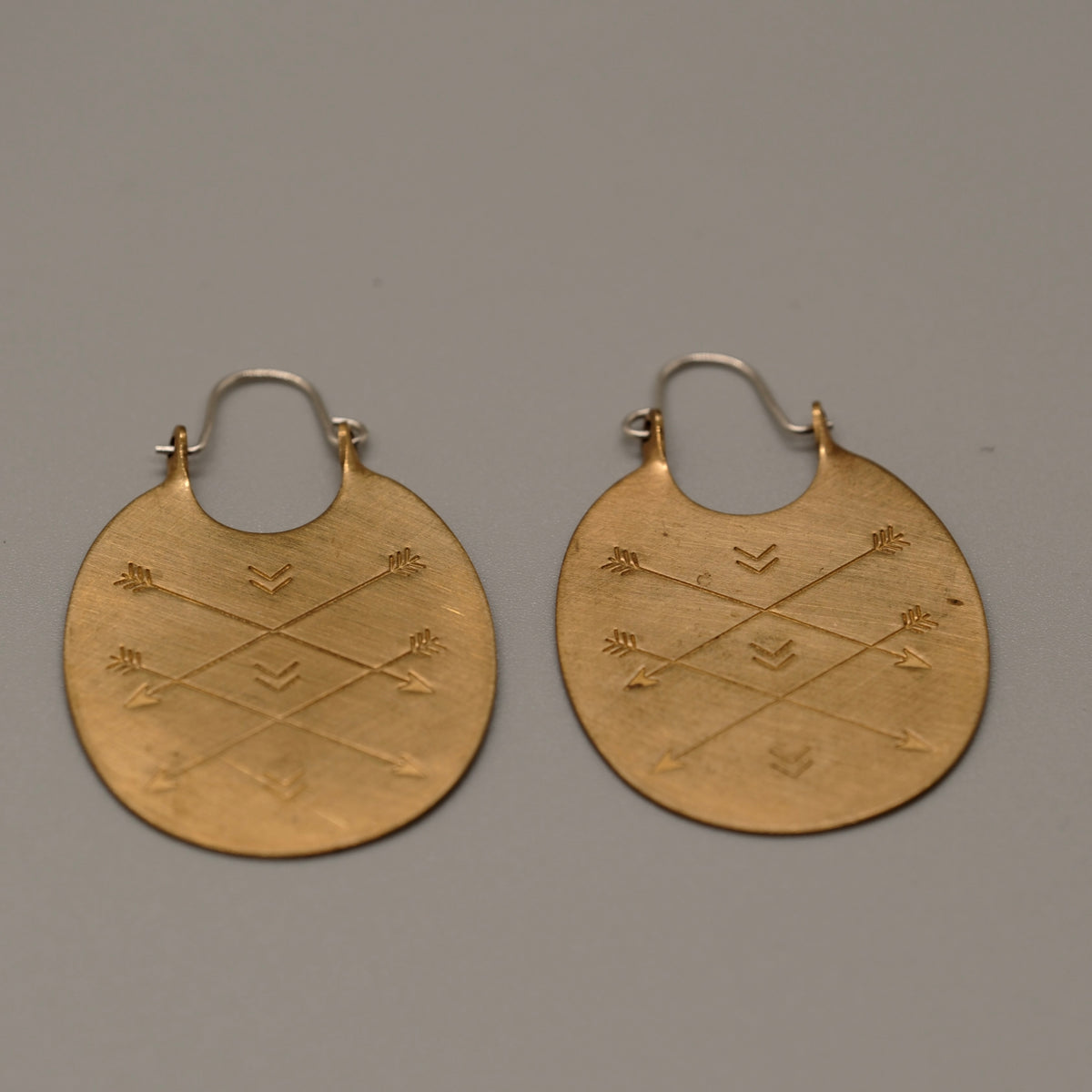 brass oval earrings