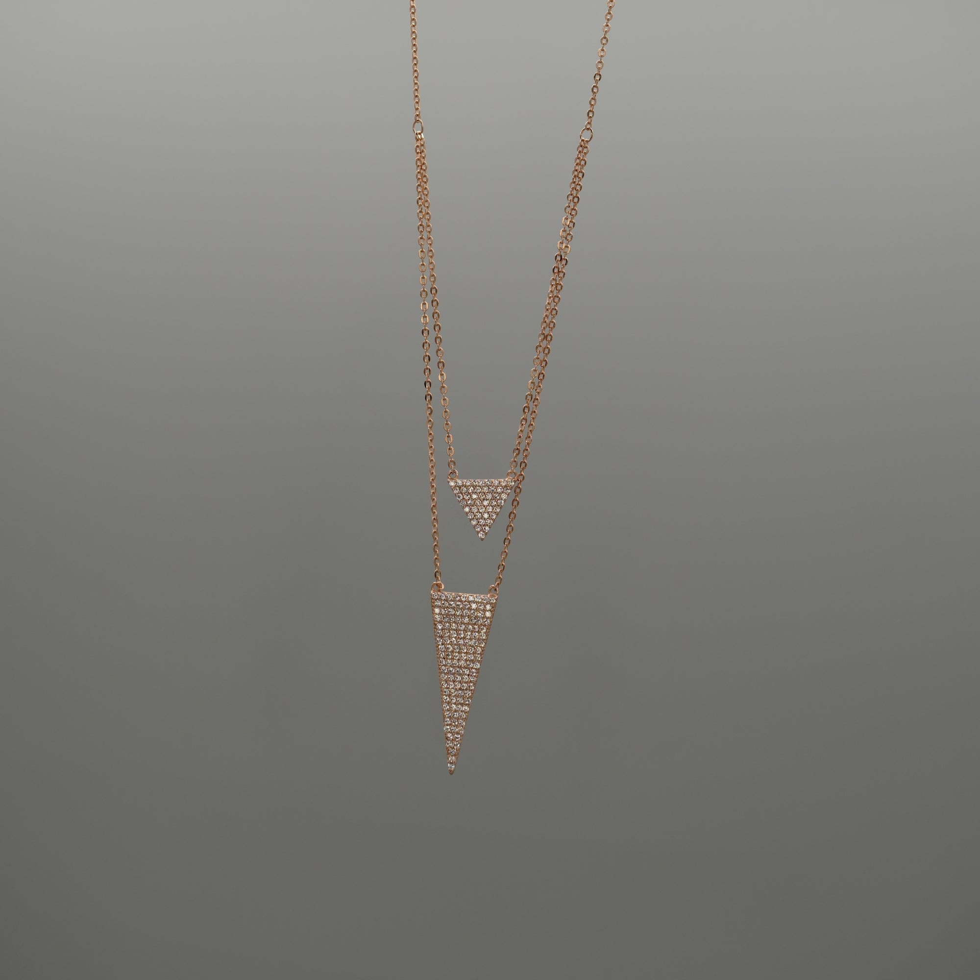 Double Pave Triangle Necklace