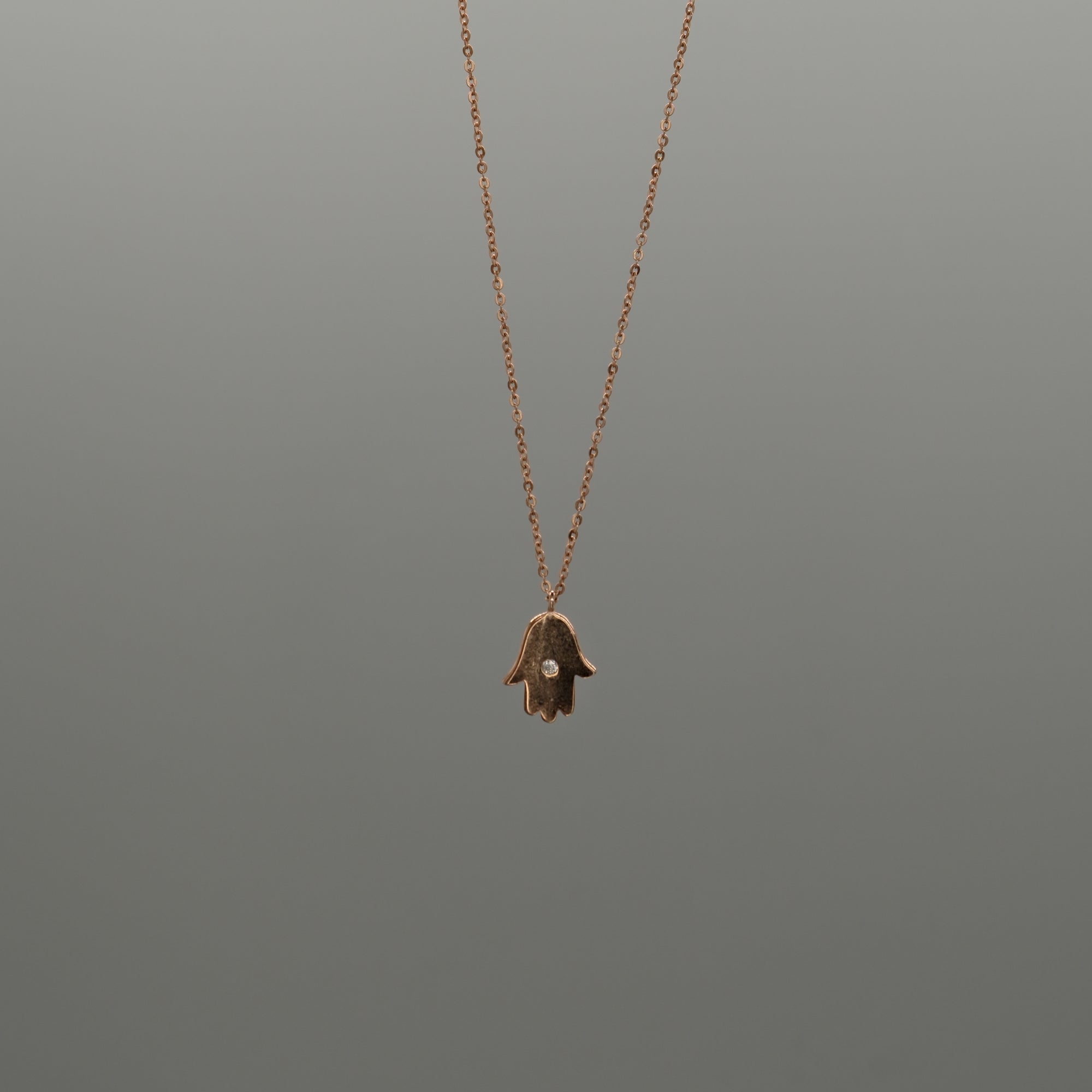 Hamsa with single stone necklace