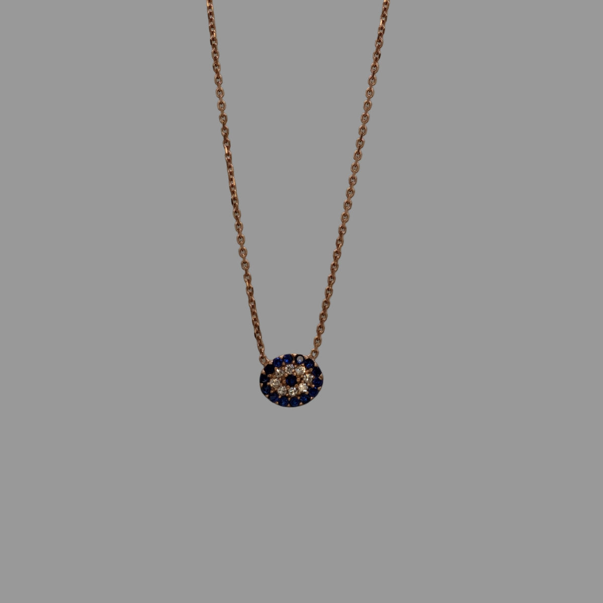 Oval evil eye necklace