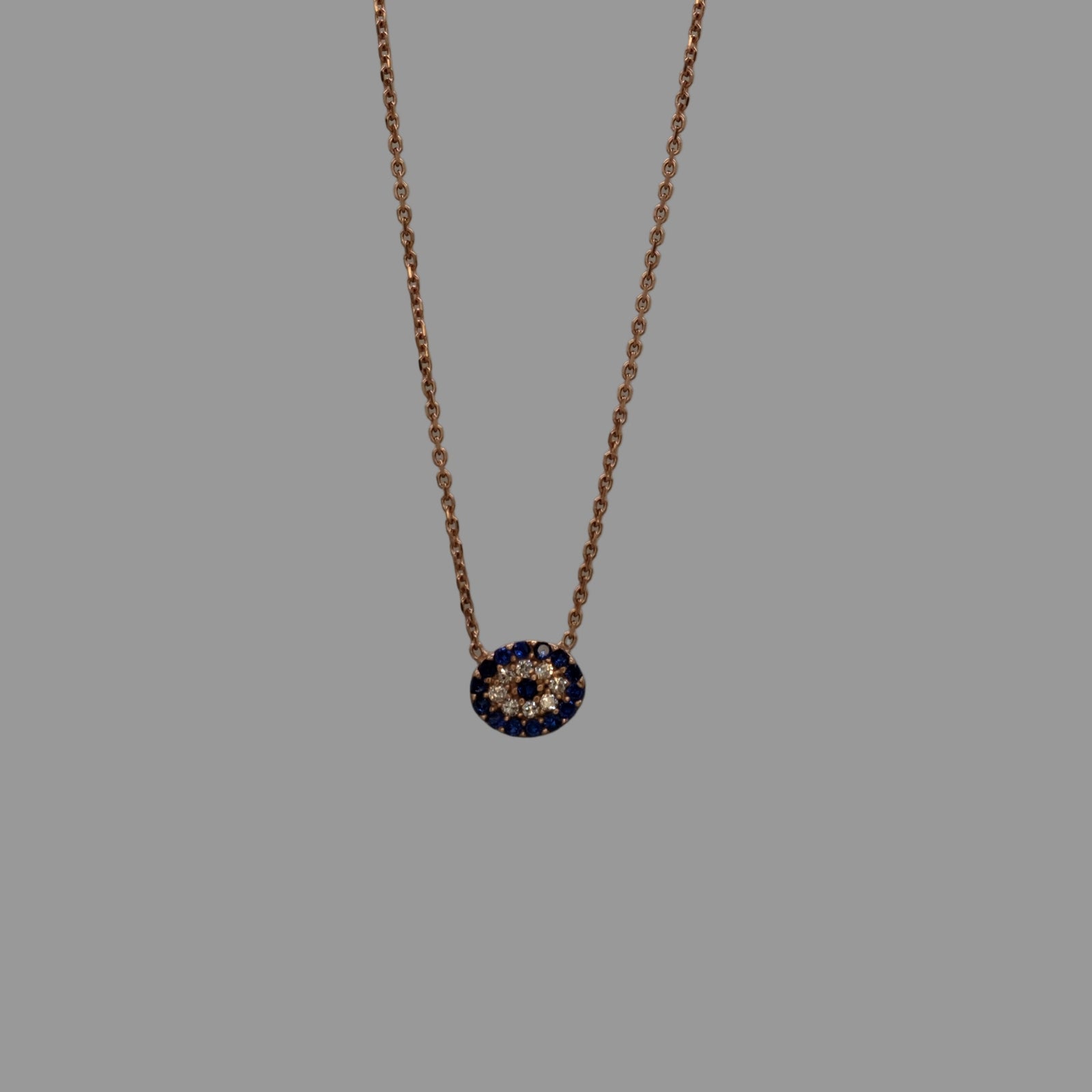 Oval evil eye necklace
