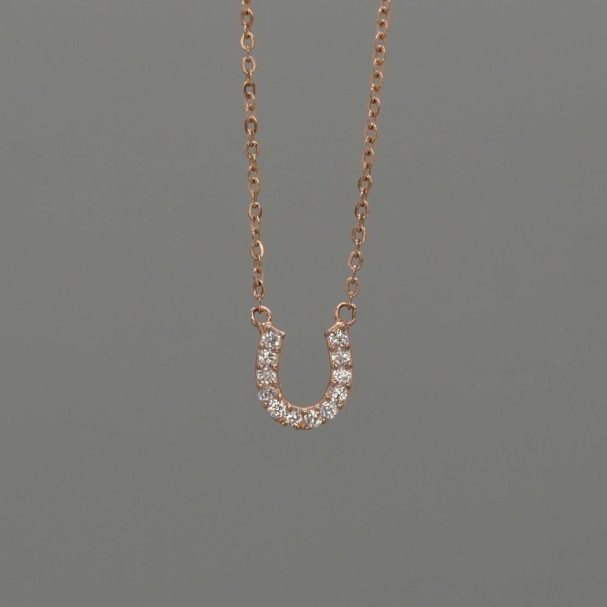 cz horseshoe necklace