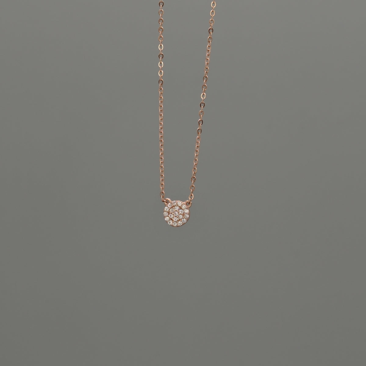 mini round pave necklace