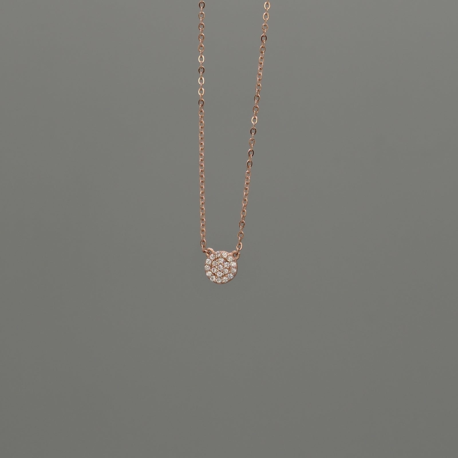 mini round pave necklace