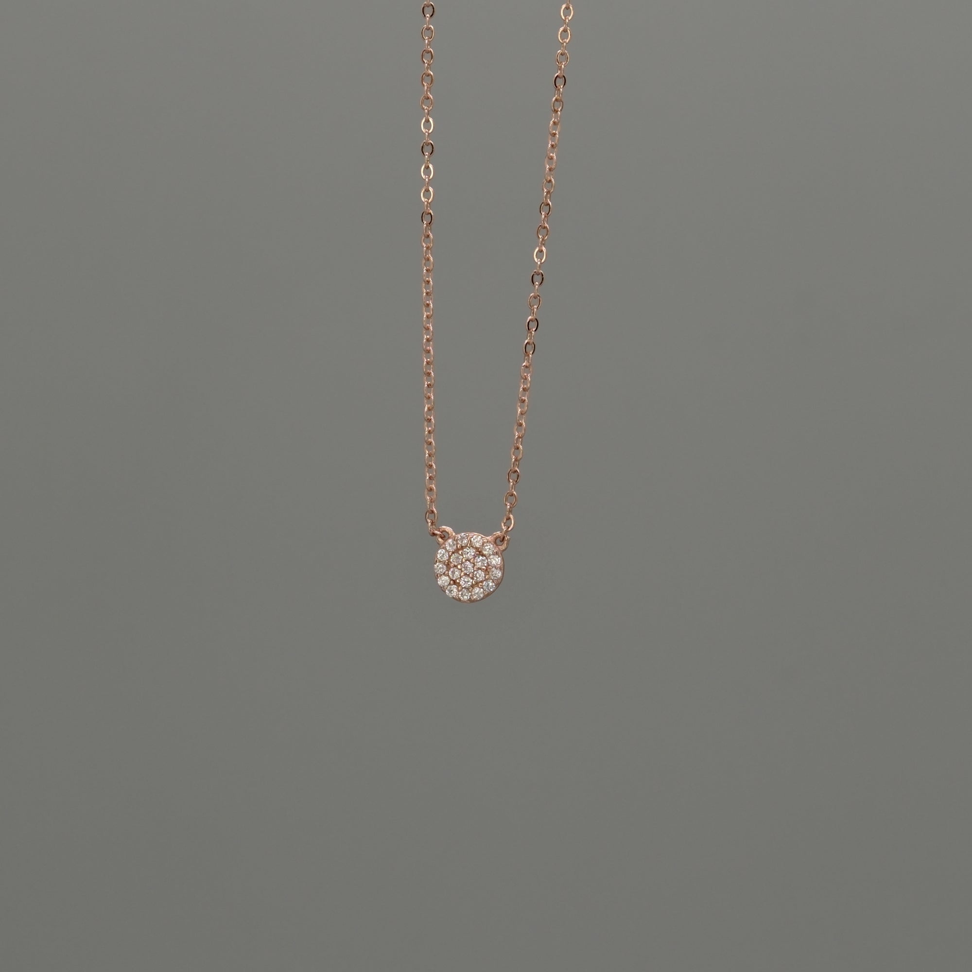 mini round pave necklace