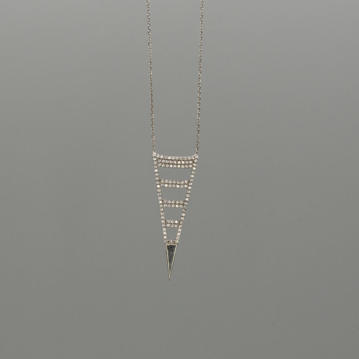 Pave Cut out Triangle Necklace