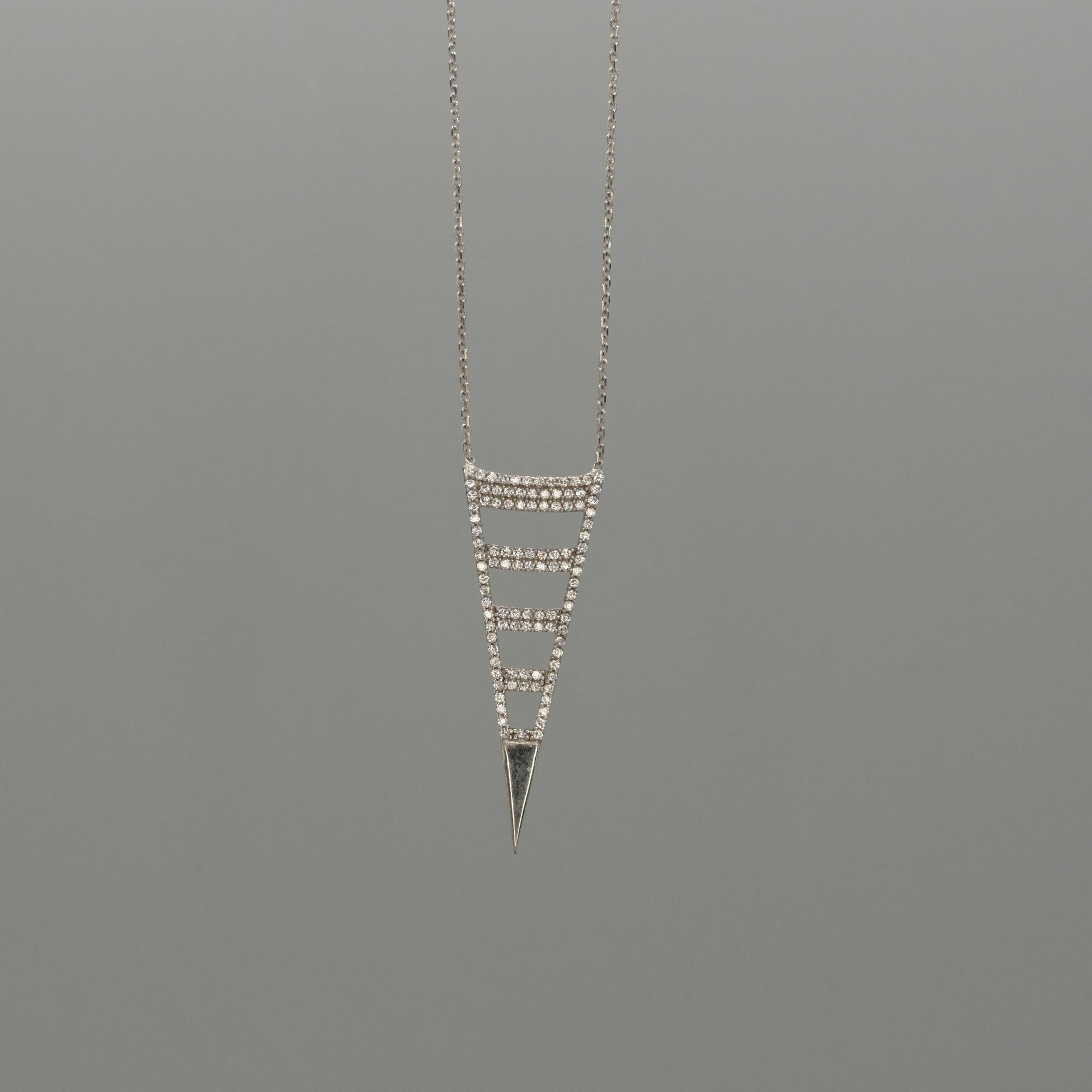 Pave Cut out Triangle Necklace