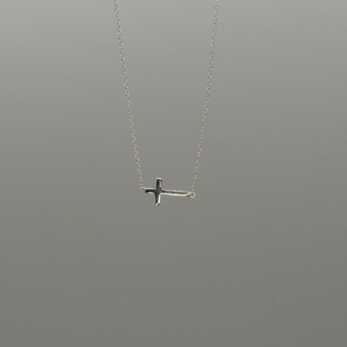 Mini Sideway Cross Necklace