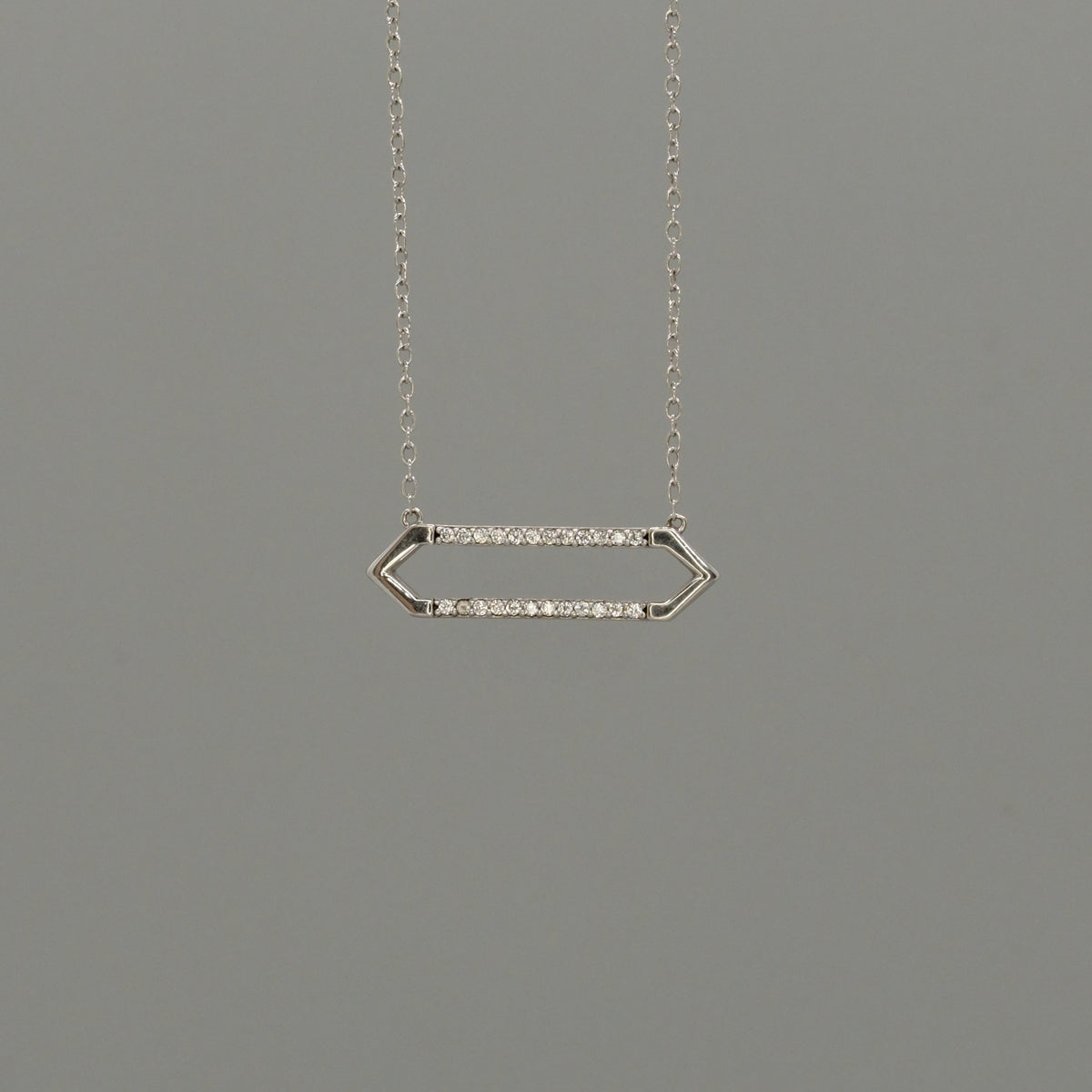 midnight arrow bar necklace