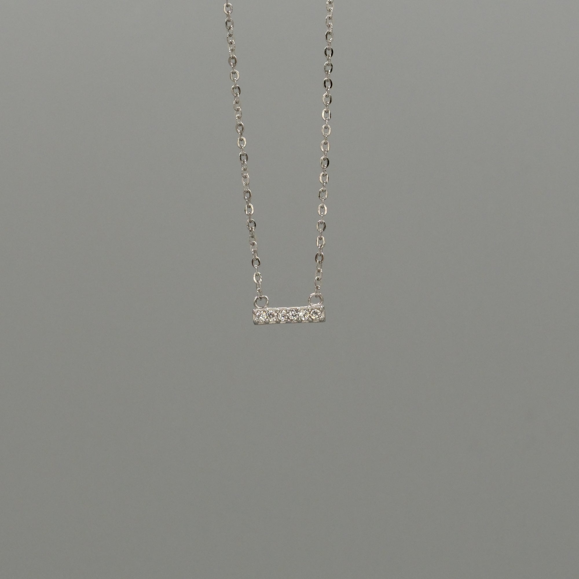 Mini Bar with CZ Necklace