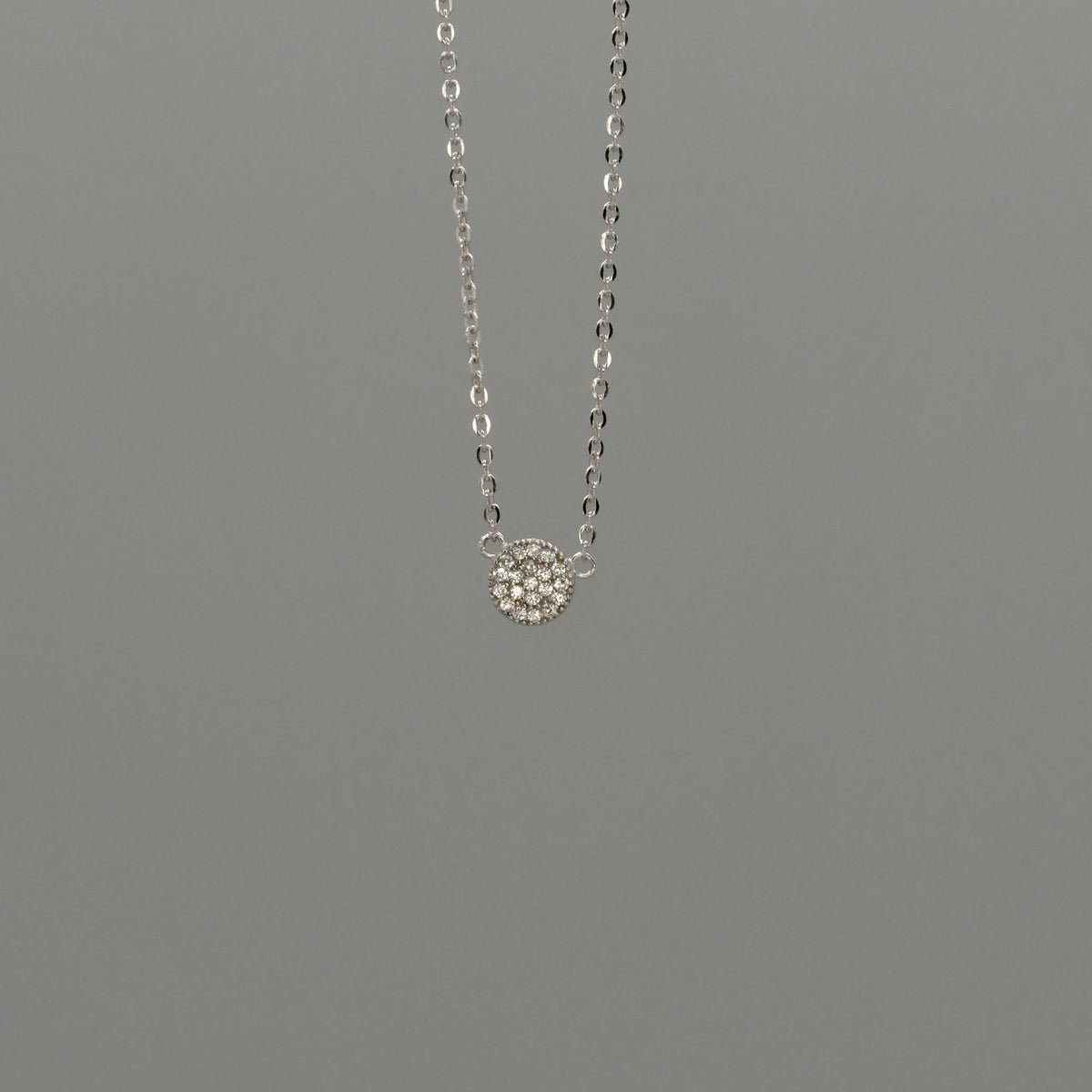 mini round pave necklace