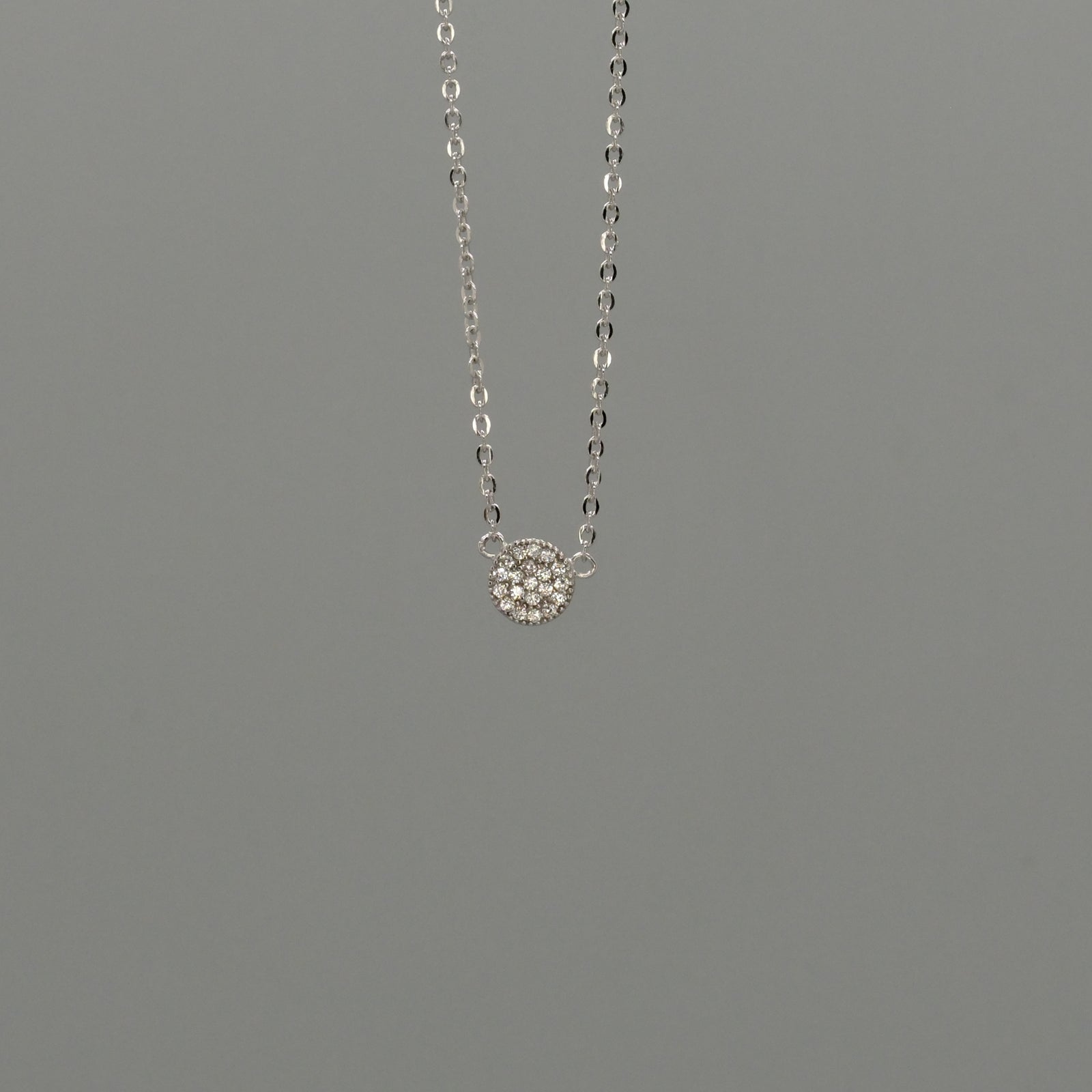 mini round pave necklace