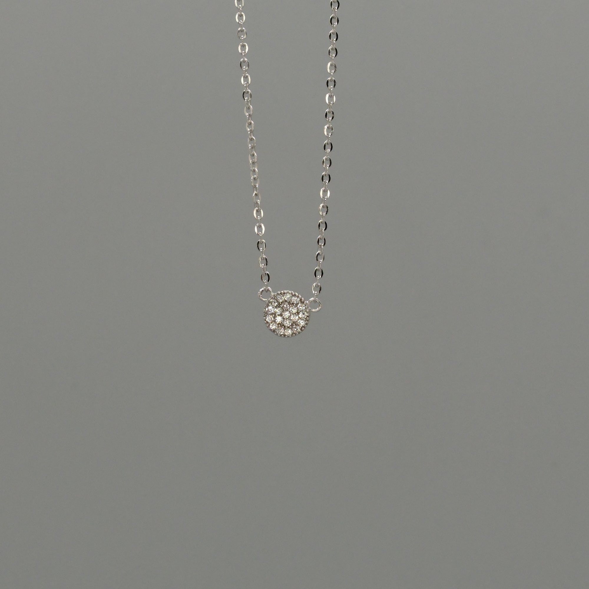 mini round pave necklace
