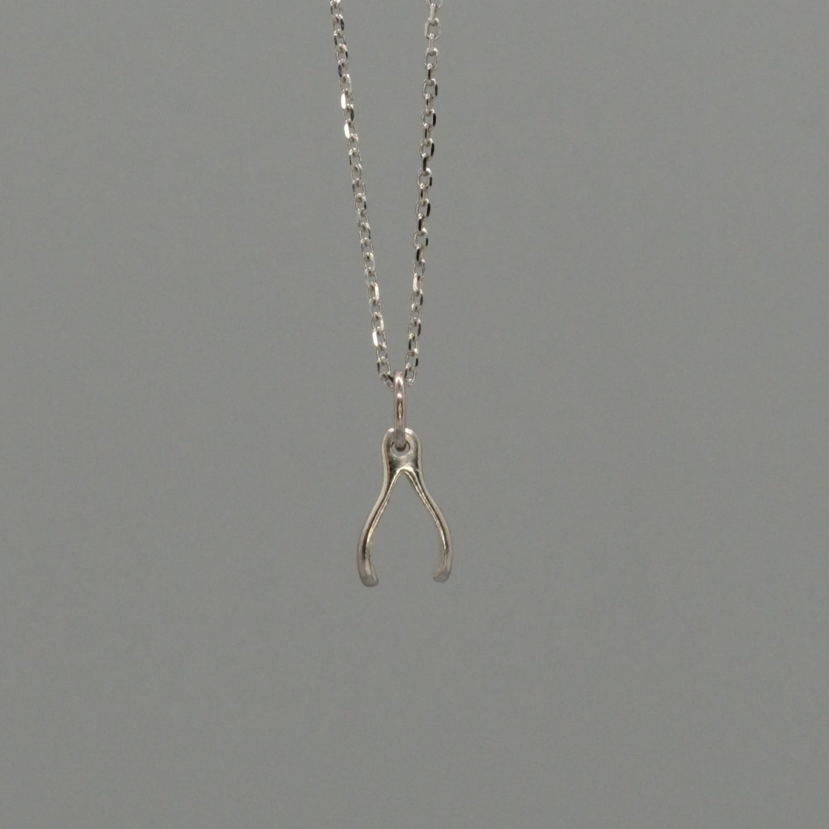 mini wishbone necklace