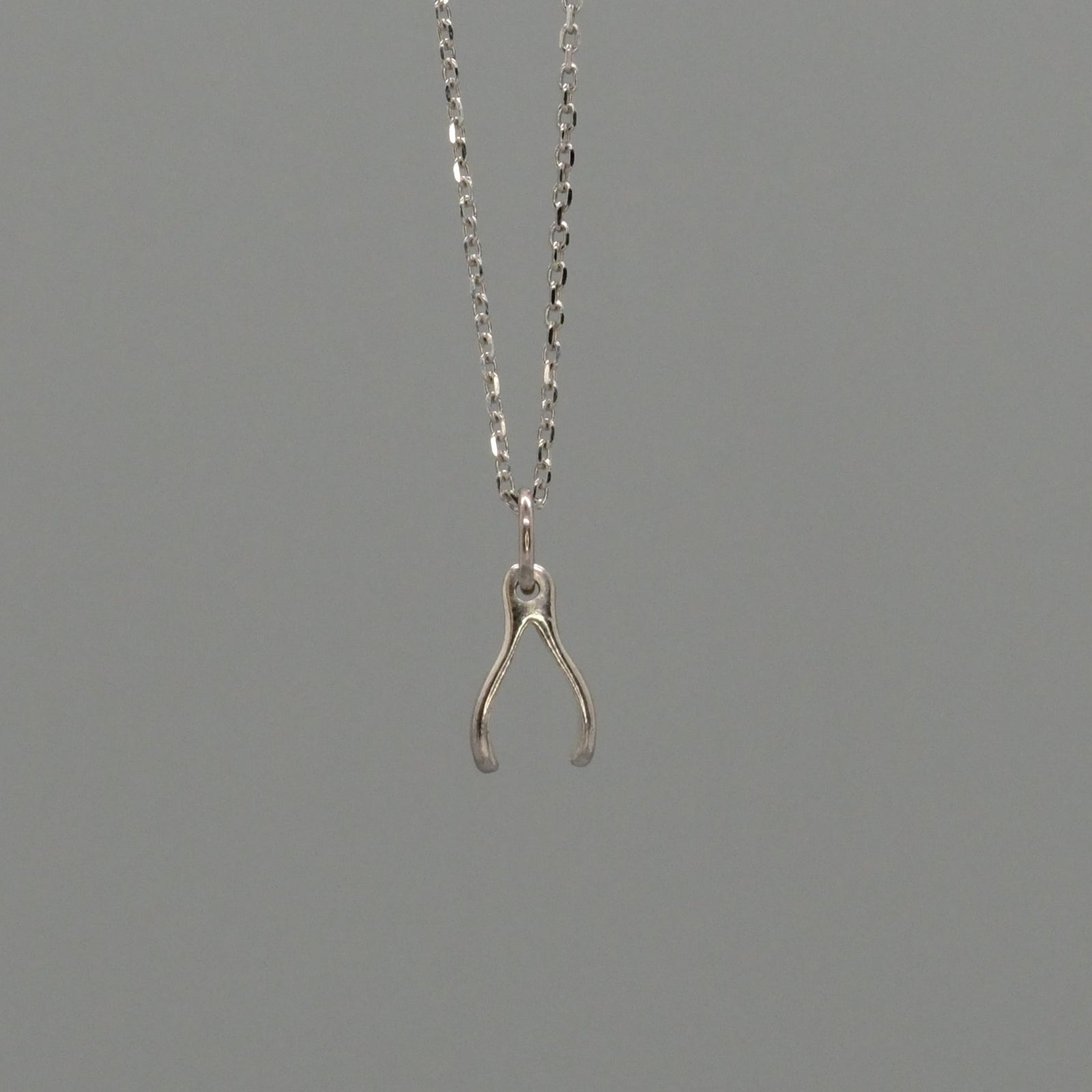 mini wishbone necklace