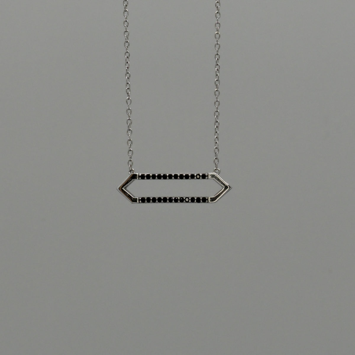 midnight arrow bar necklace