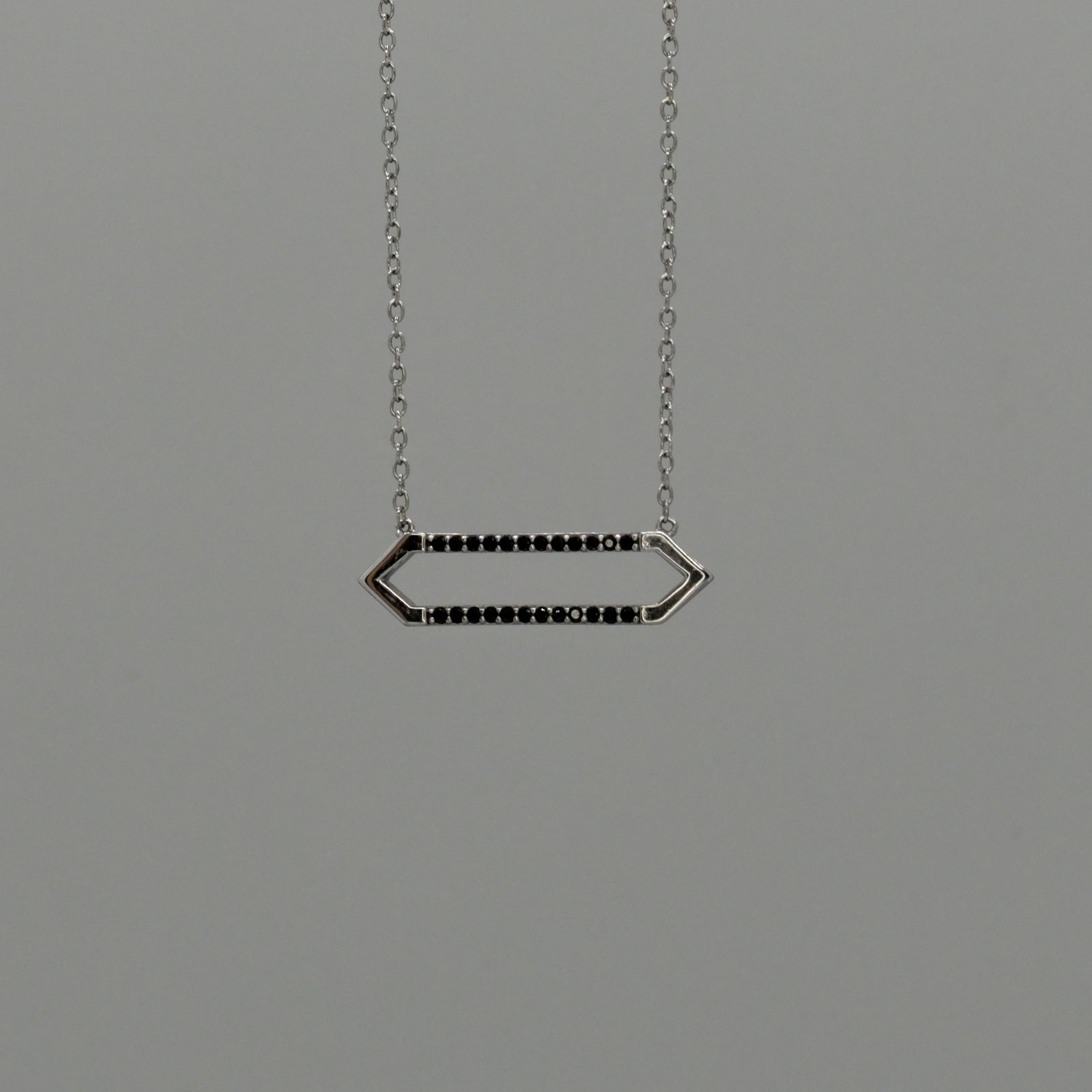 midnight arrow bar necklace