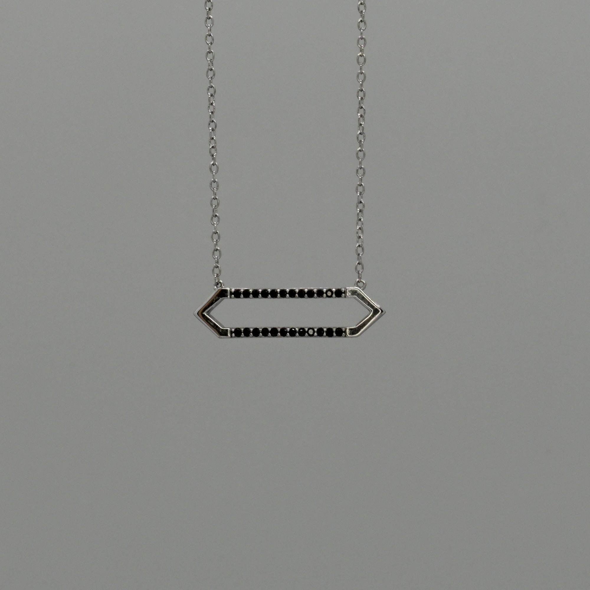 midnight arrow bar necklace