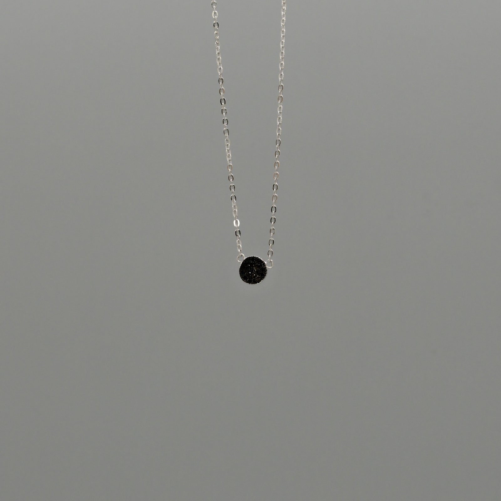 mini round pave necklace