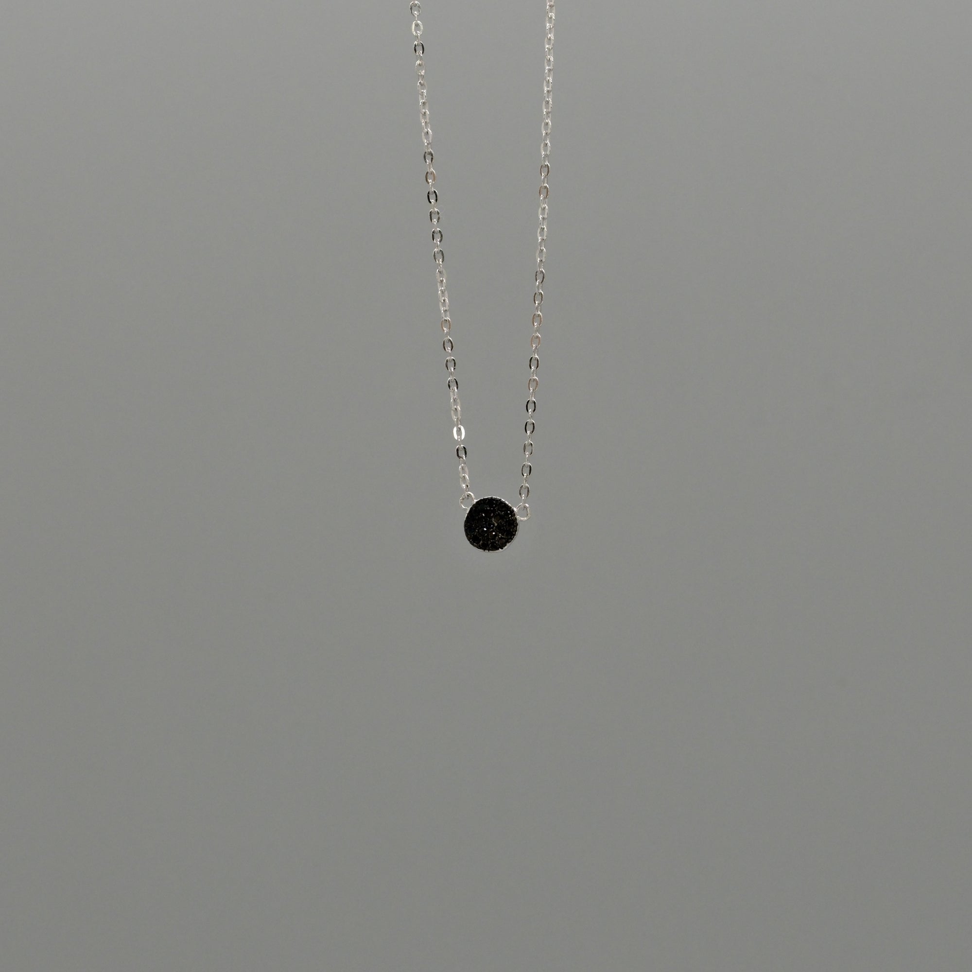 mini round pave necklace