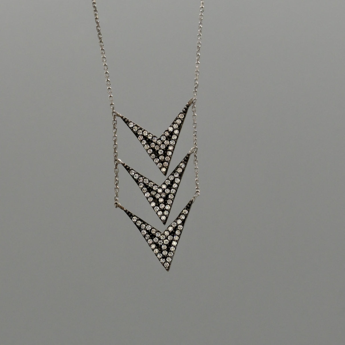 triple shime chevron necklace