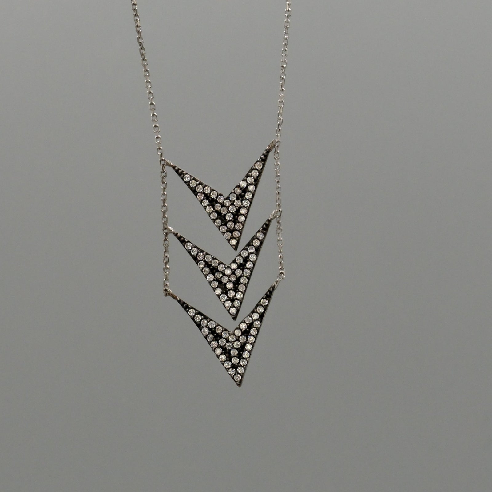 triple shime chevron necklace