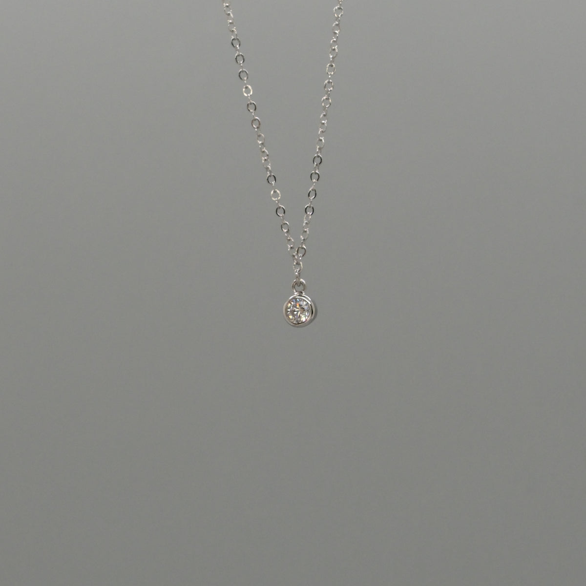 Tiny Sparkle Solitaire Necklace