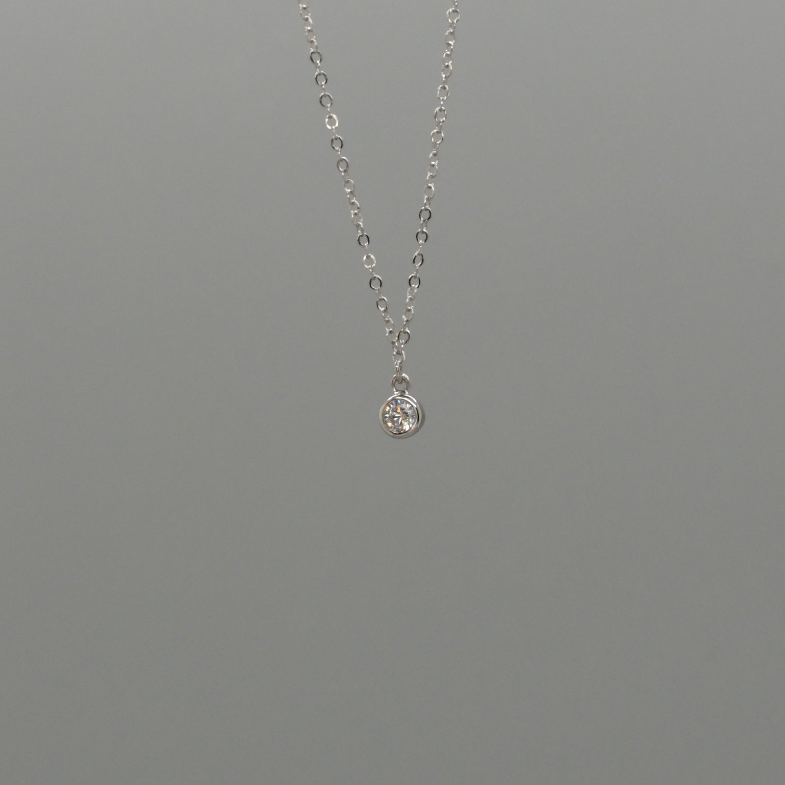 Tiny Sparkle Solitaire Necklace