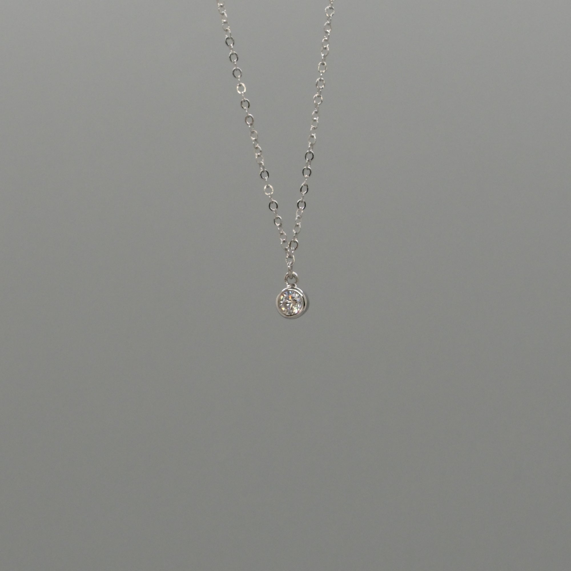 Tiny Sparkle Solitaire Necklace