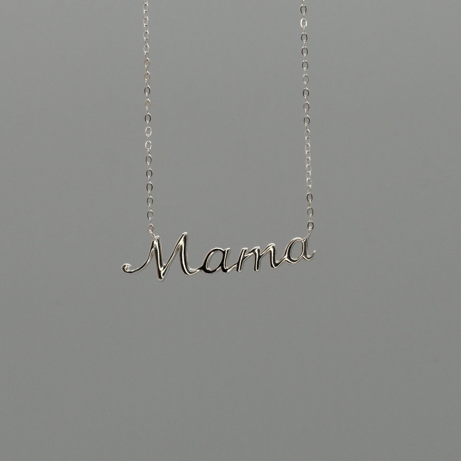 mama script necklace
