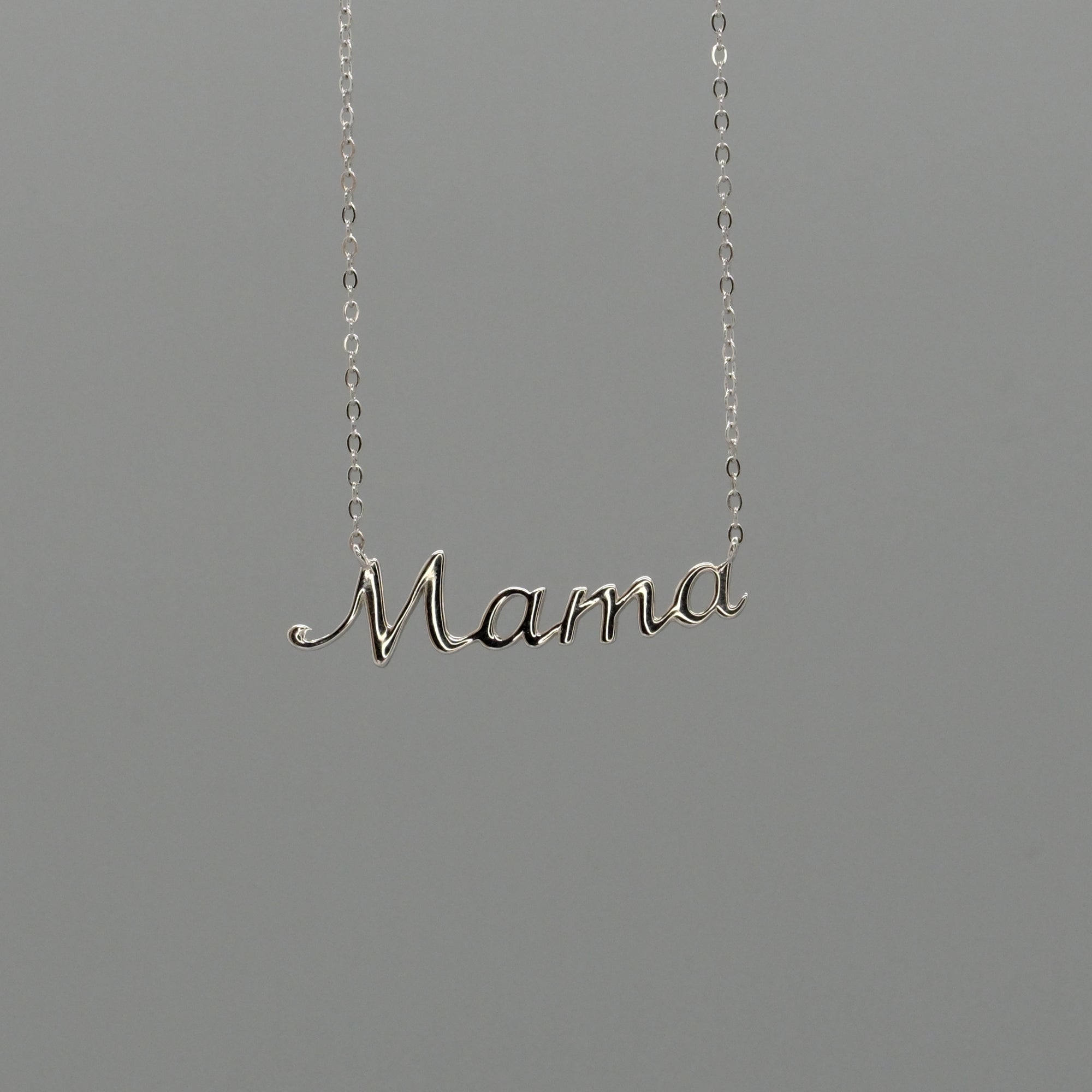 mama script necklace