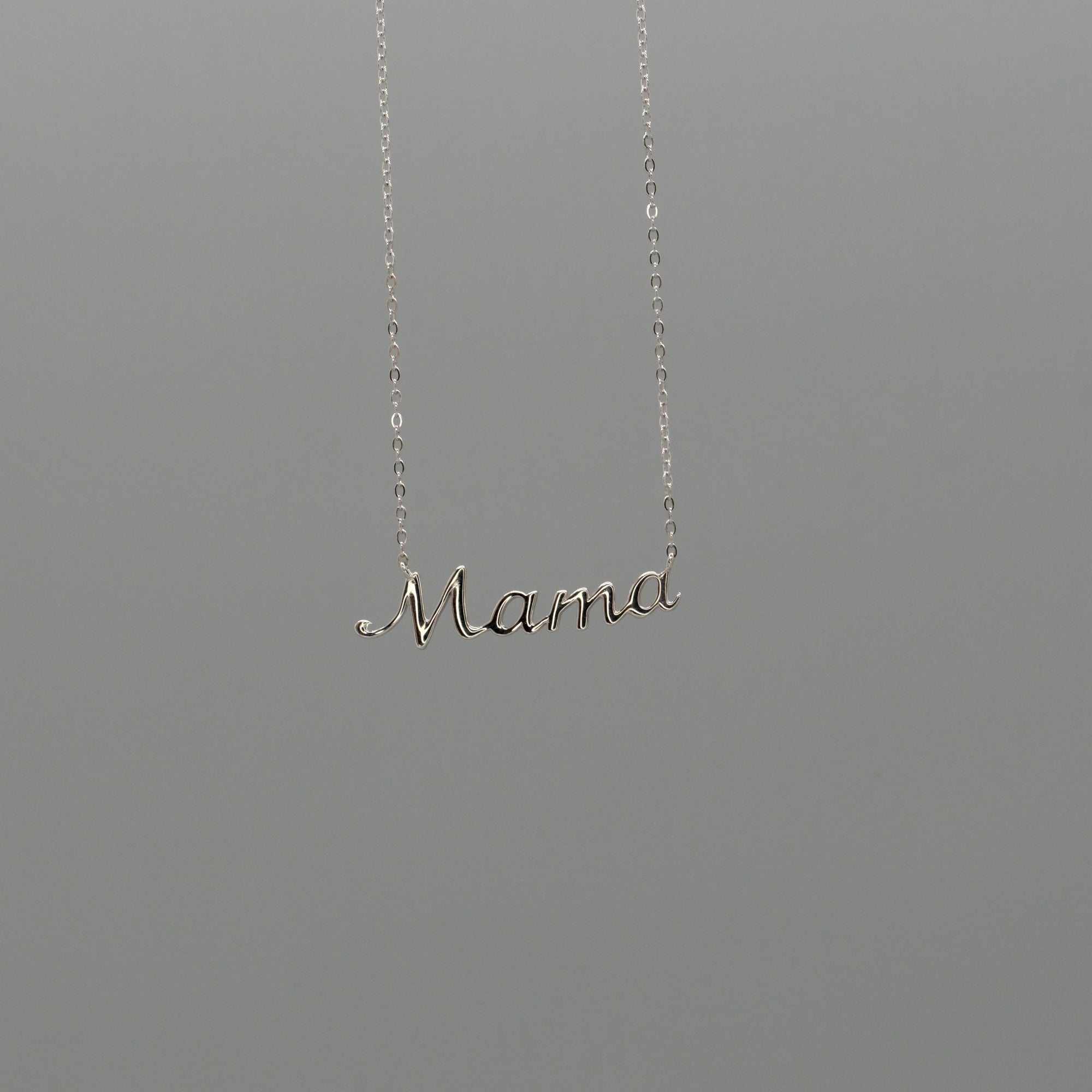 mama script necklace