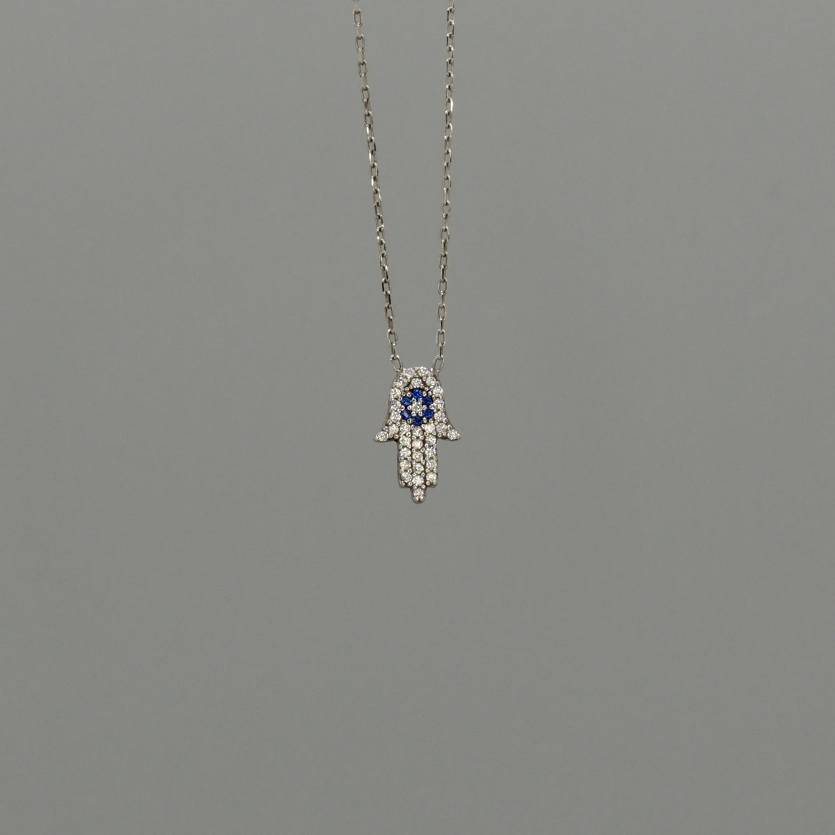 skinny hamsa necklace