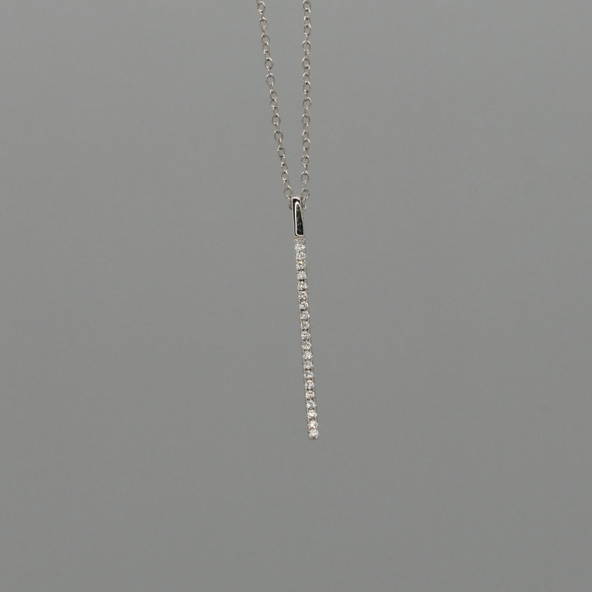 Vertical CZ Bar Necklace