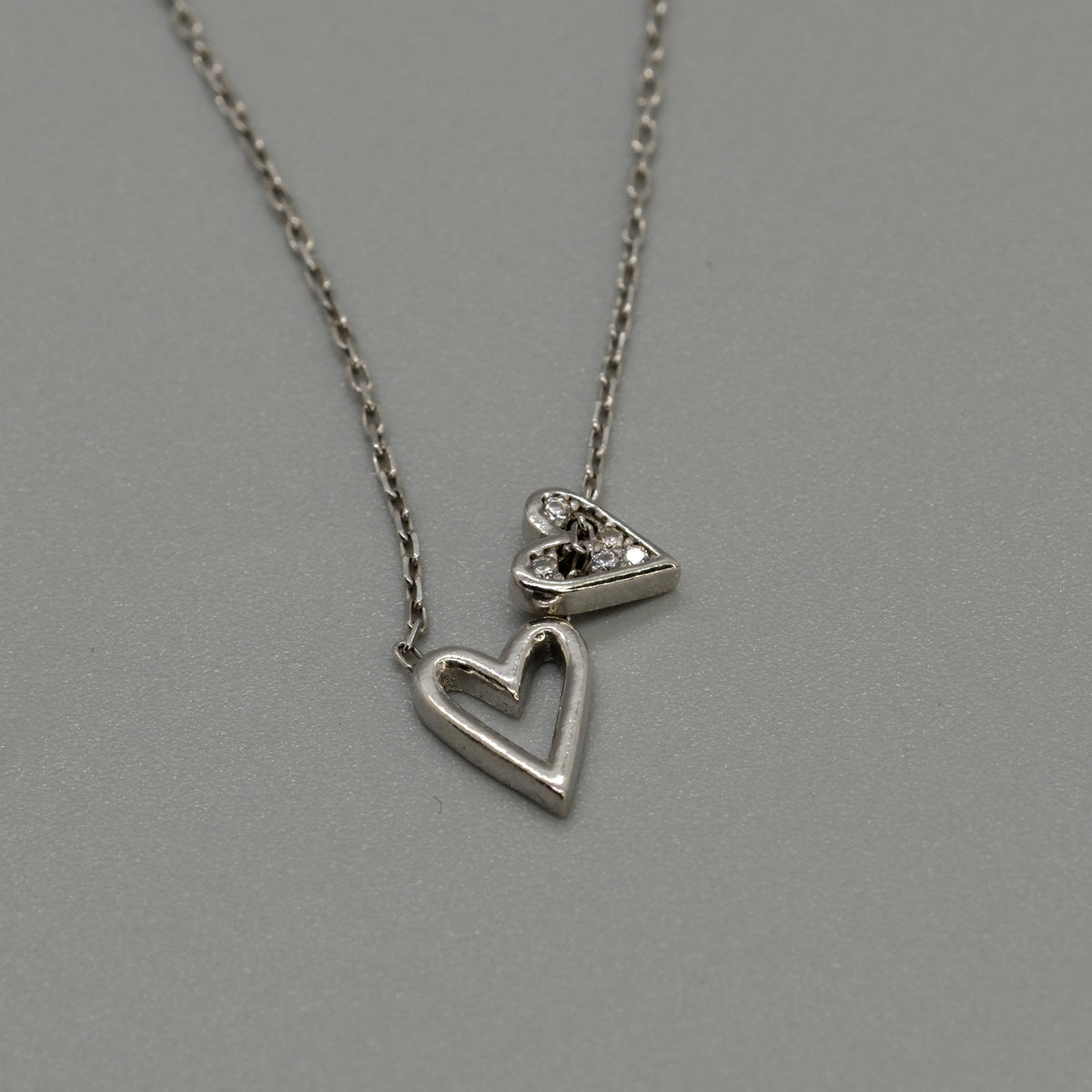 double heart necklace