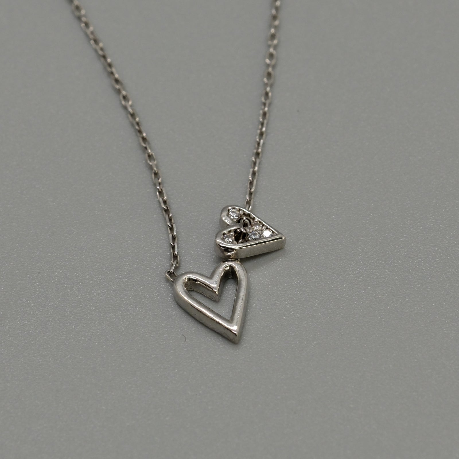 double heart necklace