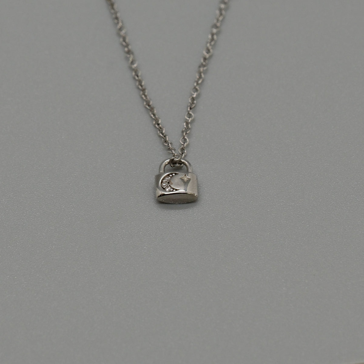 mini lock necklace