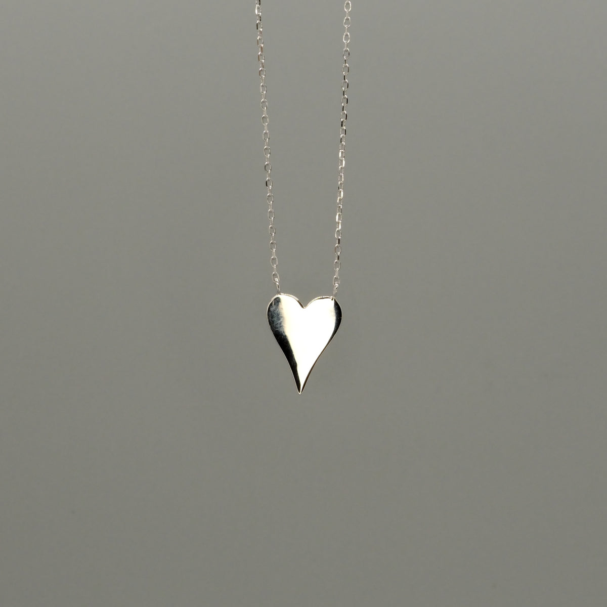 plain long heart necklace