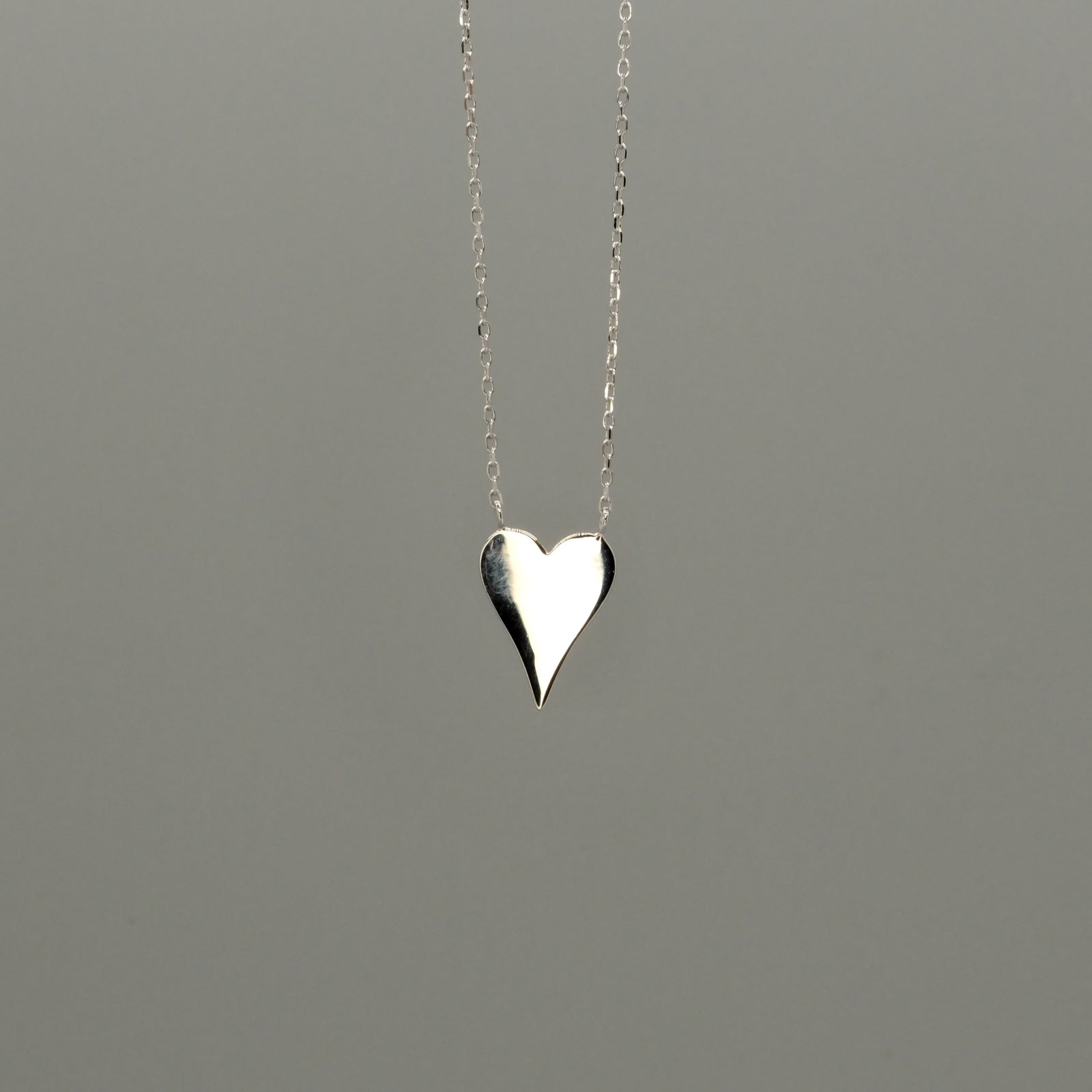 plain long heart necklace